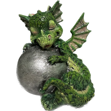 Дракоша зеленый с шаром 14см